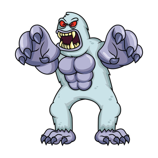 Big angry yeti monster. PNG - JPG and vector EPS (infinitely scalable). Image isolated on transparent background.