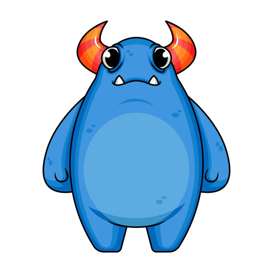 Blue monster. PNG - JPG and vector EPS (infinitely scalable). Image isolated on transparent background.