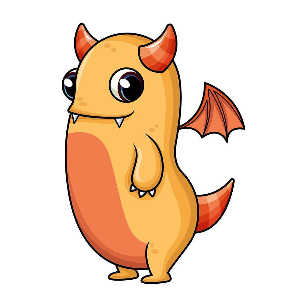 Orange monster. PNG - JPG and vector EPS (infinitely scalable). Image isolated on transparent background.
