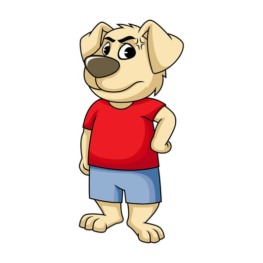 Angry dog cartoon character. PNG - JPG and vector EPS (infinitely scalable). Image isolated on transparent background.