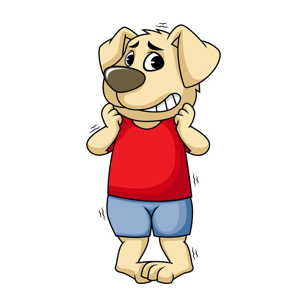 Afraid dog cartoon character. PNG - JPG and vector EPS (infinitely scalable). Image isolated on transparent background.