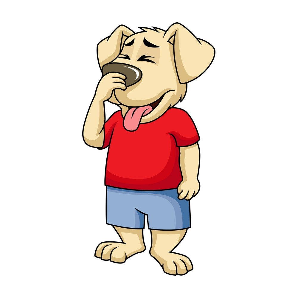 Disgusted dog cartoon character. PNG - JPG and vector EPS (infinitely scalable). Image isolated on transparent background.