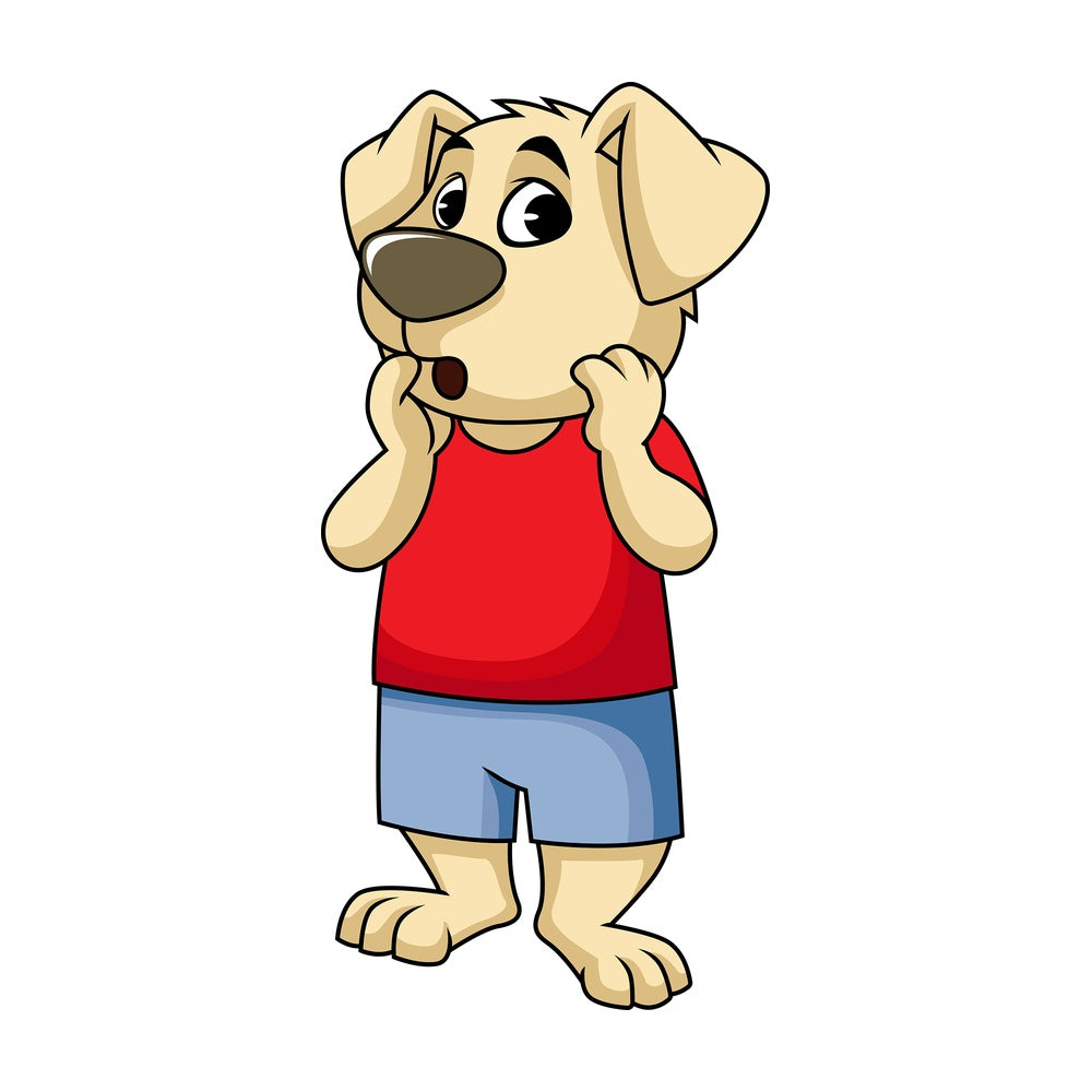 Surprised dog cartoon character. PNG - JPG and vector EPS (infinitely scalable). Image isolated on transparent background.