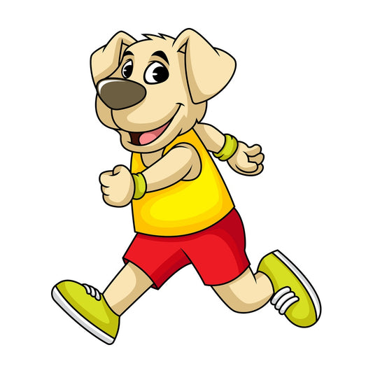 Dog cartoon character running. PNG - JPG and vector EPS (infinitely scalable). Image isolated on transparent background.