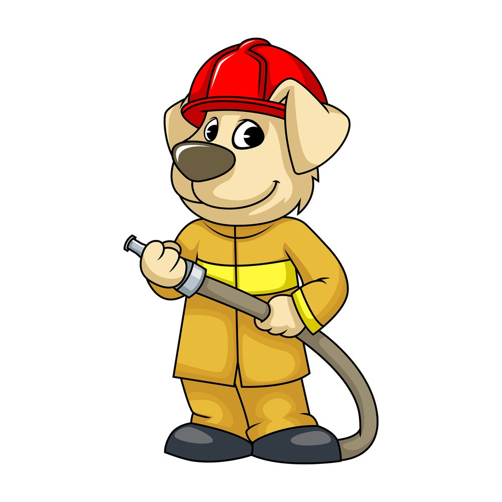 Dog firefighter. PNG - JPG and vector EPS (infinitely scalable). Image isolated on transparent background.