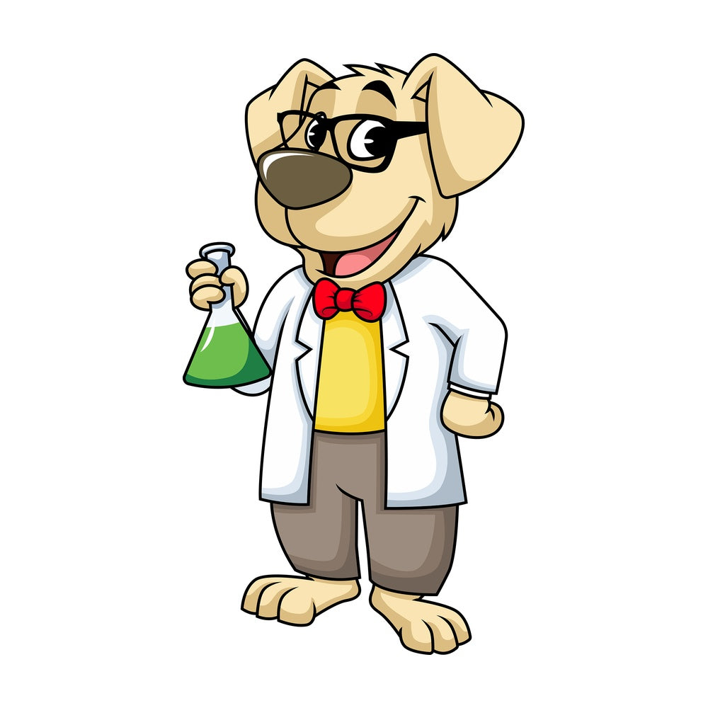 Dog scientist. PNG - JPG and vector EPS (infinitely scalable). Image isolated on transparent background.