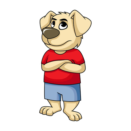 Dog mascot rolling eyes. PNG - JPG and vector EPS (infinitely scalable). Image isolated on transparent background.