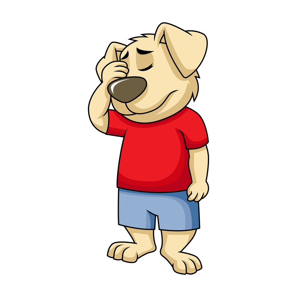 Dog mascot facepalm. PNG - JPG and vector EPS (infinitely scalable). Image isolated on transparent background.