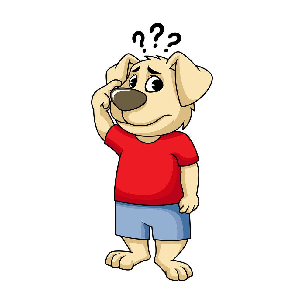 Dog mascot confused. PNG - JPG and vector EPS (infinitely scalable). Image isolated on transparent background.