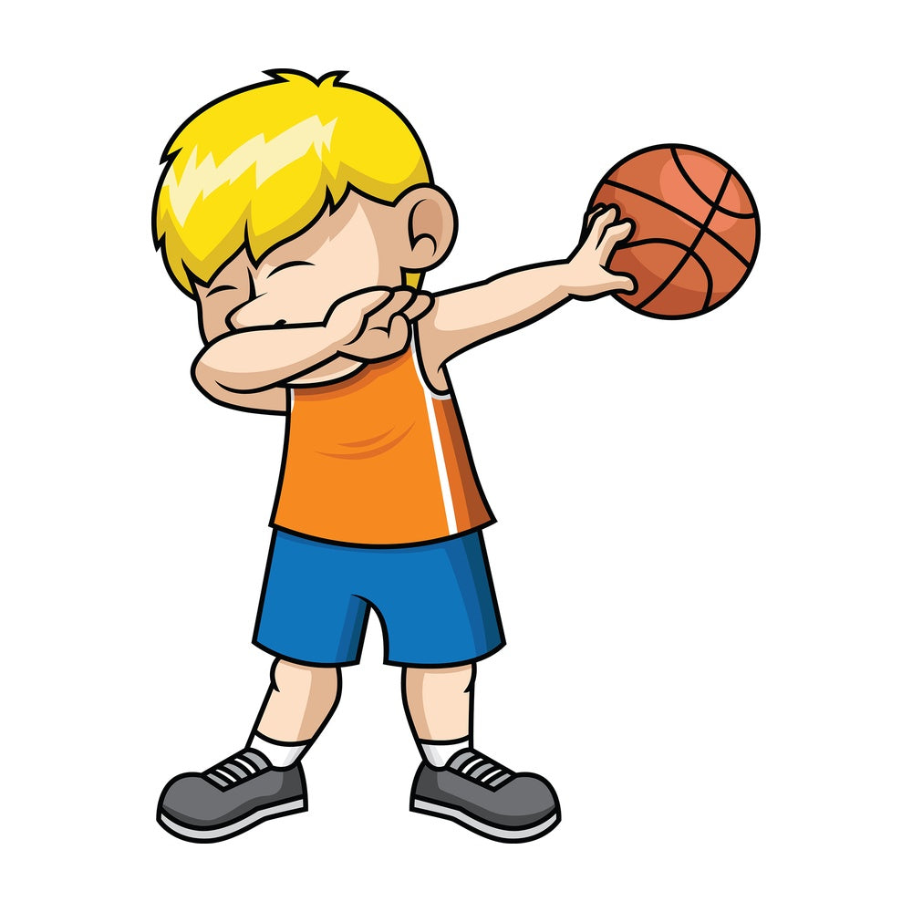 Basketball boy doing the dab. PNG - JPG and vector EPS file formats (infinitely scalable). Image isolated on transparent background.