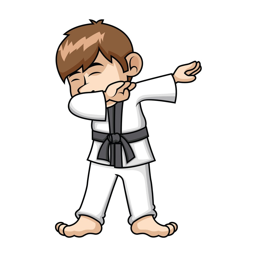 Karate kid doing the dab. PNG - JPG and vector EPS file formats (infinitely scalable). Image isolated on transparent background.