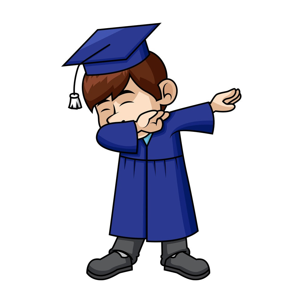 Male graduate doing the dab. PNG - JPG and vector EPS file formats (infinitely scalable). Image isolated on transparent background.