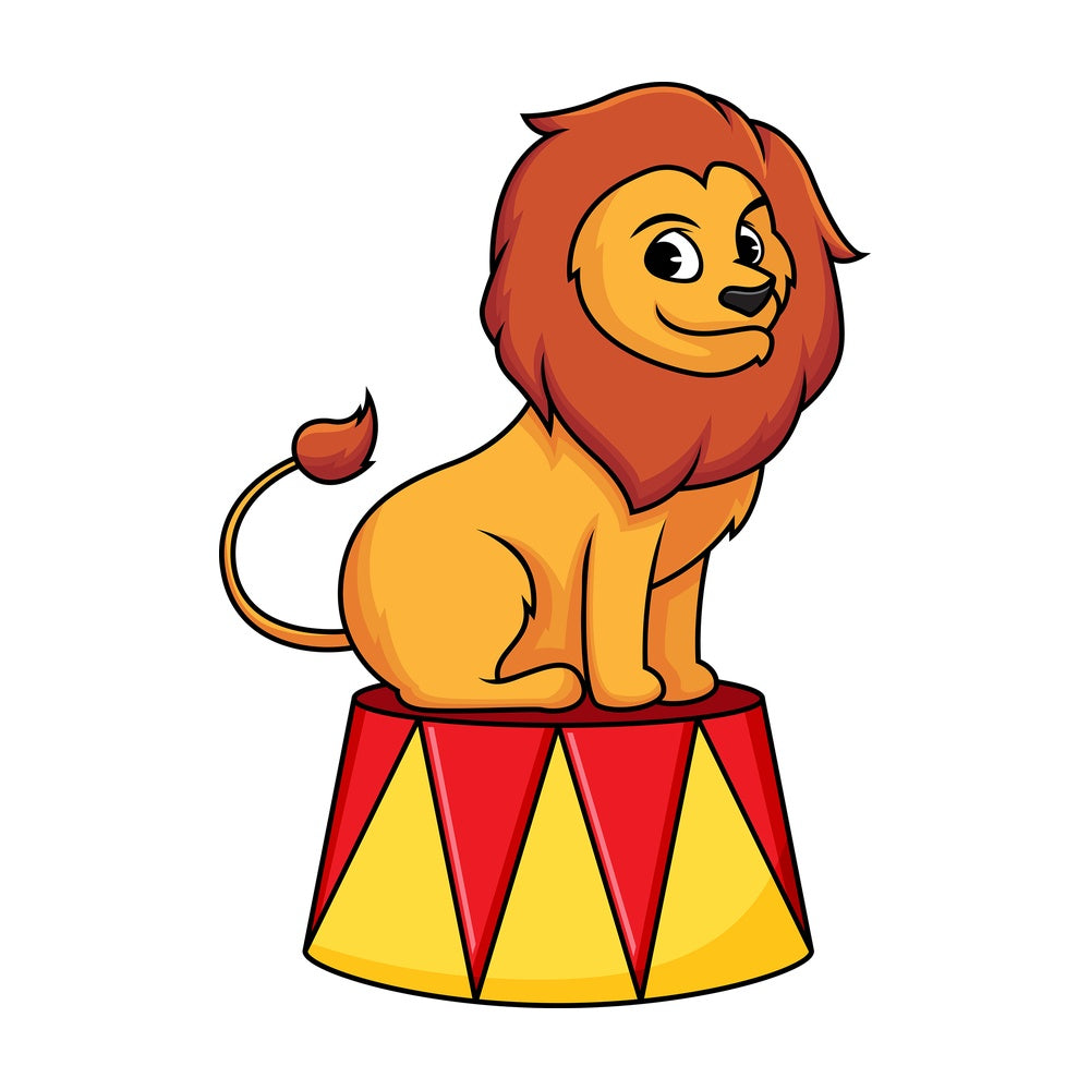Circus lion. PNG - JPG and vector EPS (infinitely scalable). Image isolated on transparent background.