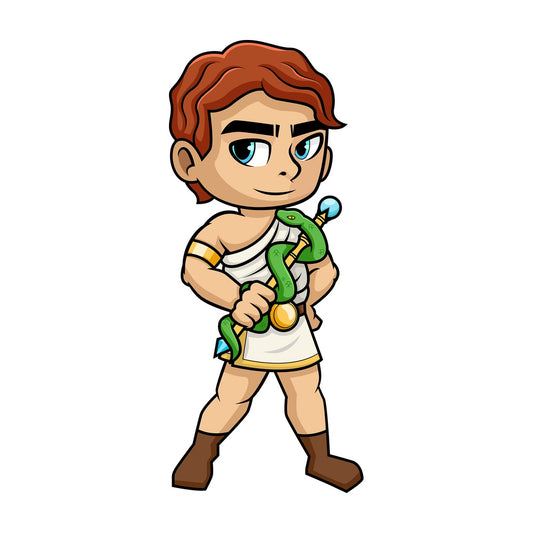 Asclepius god of medicine. PNG - JPG and vector EPS (infinitely scalable). Image isolated on transparent background.