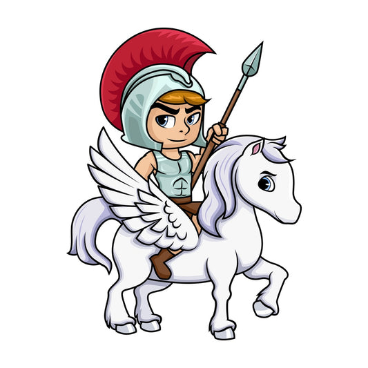 Bellerophon slayer of monsters. PNG - JPG and vector EPS (infinitely scalable). Image isolated on transparent background.