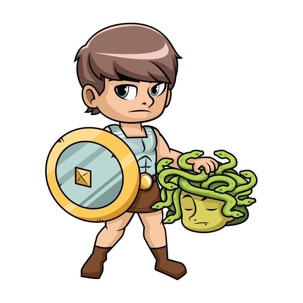 Perseus with head of medusa. PNG - JPG and vector EPS (infinitely scalable). Image isolated on transparent background.