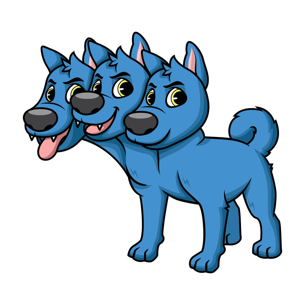 Underworld guardian cerberus. PNG - JPG and vector EPS (infinitely scalable). Image isolated on transparent background.