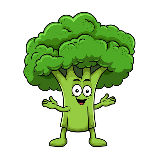 Happy broccoli character. PNG - JPG and vector EPS (infinitely scalable). Image isolated on transparent background.