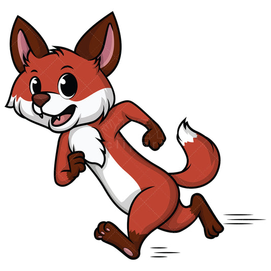 Royalty-free stock vector illustration of a fox running fast.