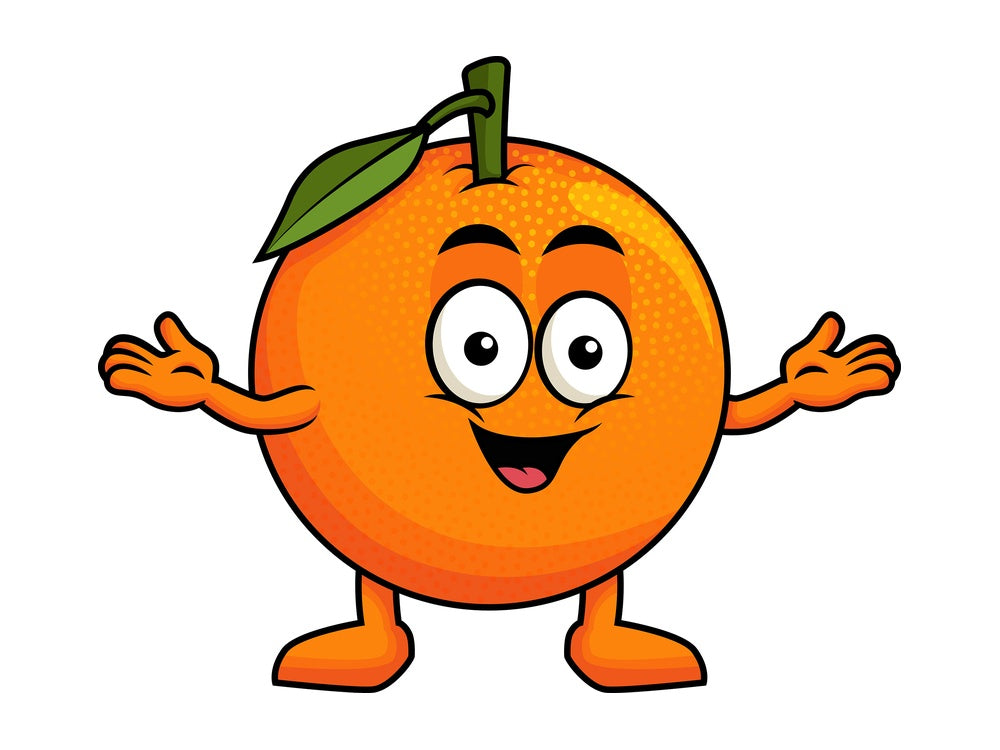 Happy orange character. PNG - JPG and vector EPS (infinitely scalable). Image isolated on transparent background.