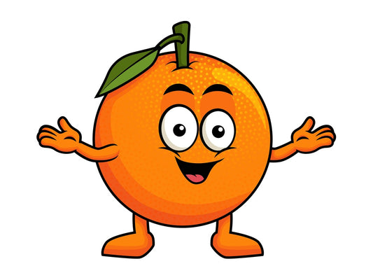 Happy orange character. PNG - JPG and vector EPS (infinitely scalable). Image isolated on transparent background.