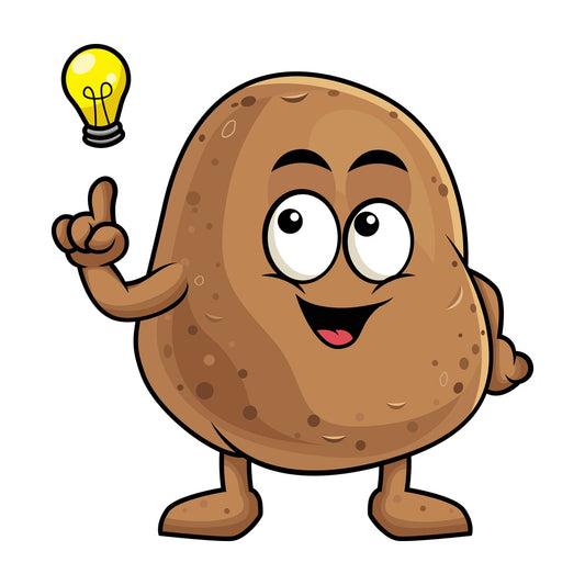 Potato cartoon character having an idea. PNG - JPG and vector EPS (infinitely scalable). Image isolated on transparent background.