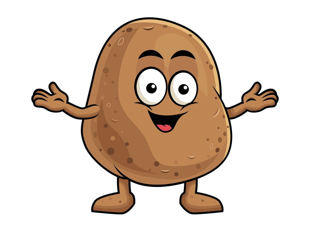 Happy potato character. PNG - JPG and vector EPS (infinitely scalable). Image isolated on transparent background.