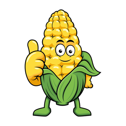 Maize cartoon character thumbs up. PNG - JPG and vector EPS (infinitely scalable). Image isolated on transparent background.