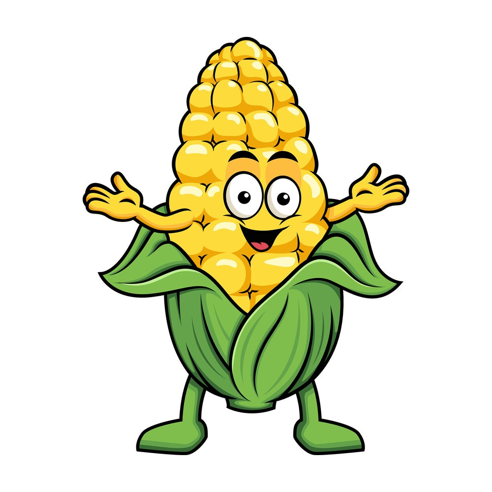 Happy maize character. PNG - JPG and vector EPS (infinitely scalable). Image isolated on transparent background.