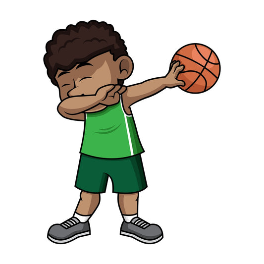 African-American basketball boy doing the dab. PNG - JPG and vector EPS file formats (infinitely scalable).