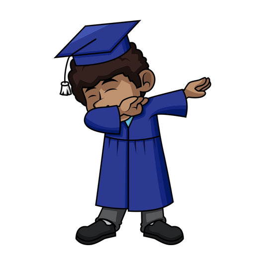 African-American male graduate doing the dab. PNG - JPG and vector EPS file formats (infinitely scalable).