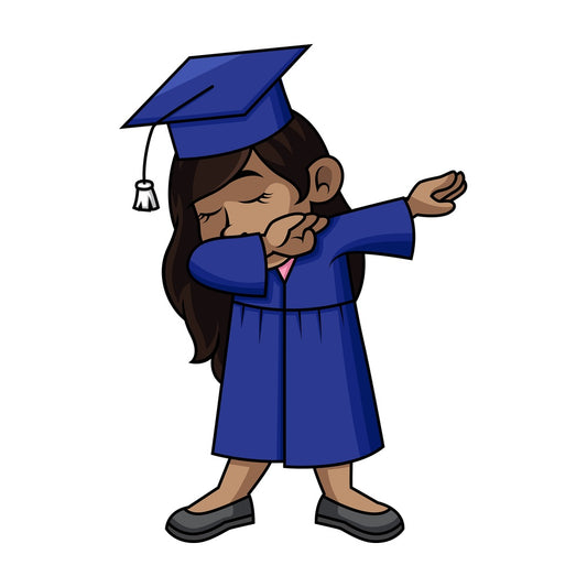 African-American female graduate doing the dab. PNG - JPG and vector EPS file formats (infinitely scalable).