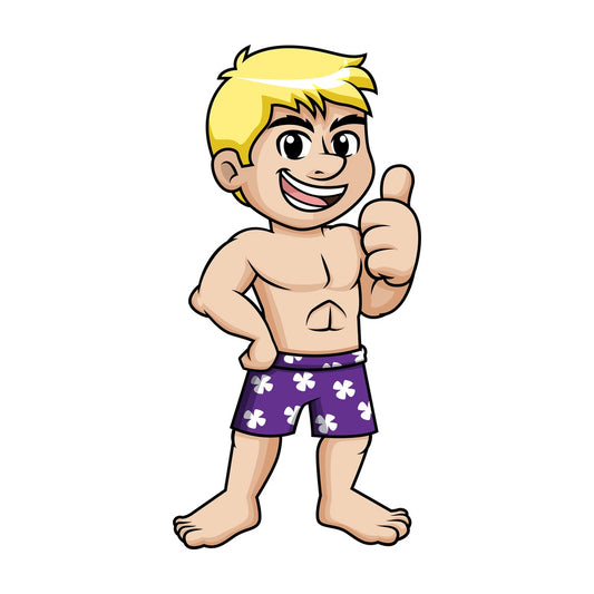 Smiling guy in swimwear. PNG - JPG and vector EPS (infinitely scalable).