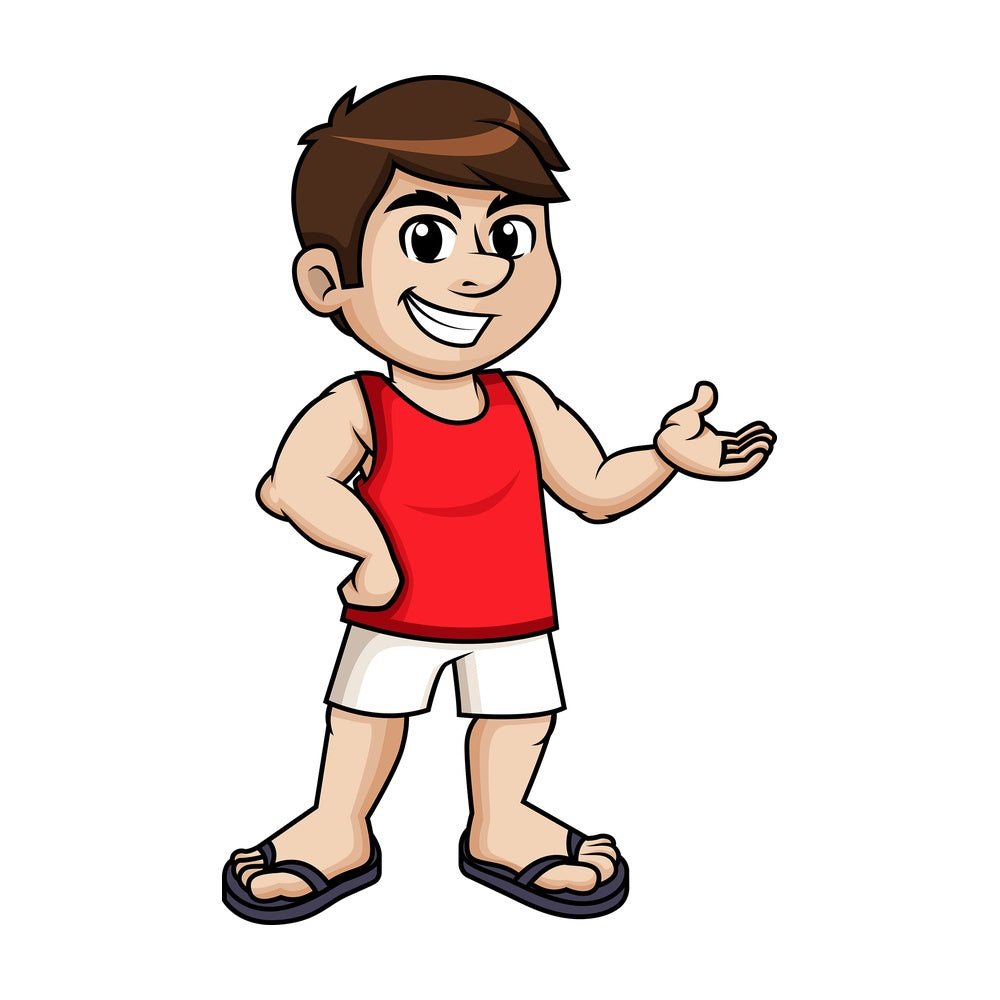 Dressed for summer man giving presentation. PNG - JPG and vector EPS (infinitely scalable).