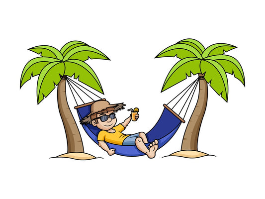 Man sitting in a hammock during summer. PNG - JPG and vector EPS file formats.