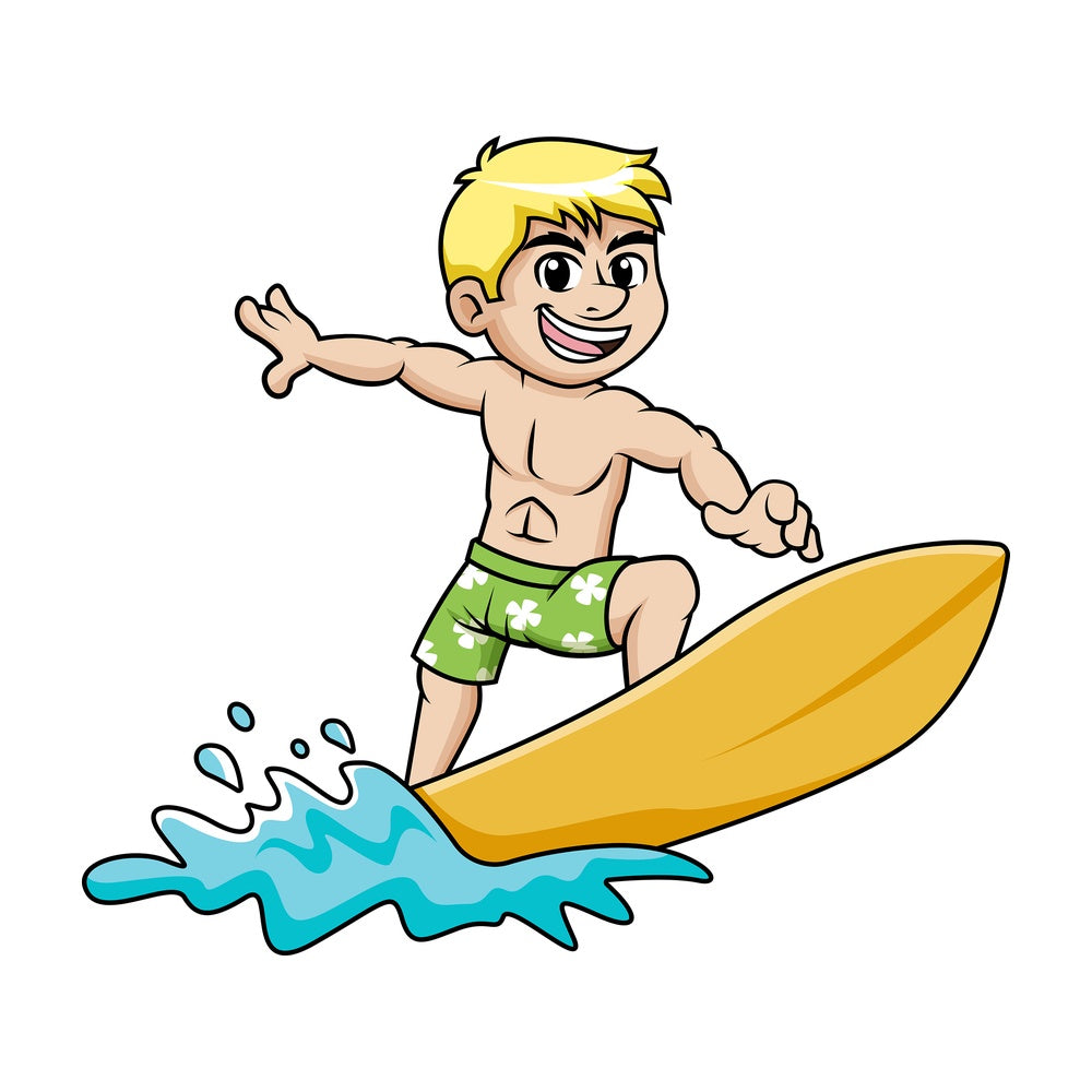 Man on a surfboard during summer. PNG - JPG and vector EPS file formats.