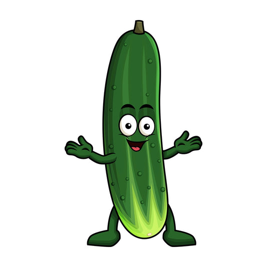 Happy cucumber character. PNG - JPG and vector EPS (infinitely scalable). Image isolated on transparent background.