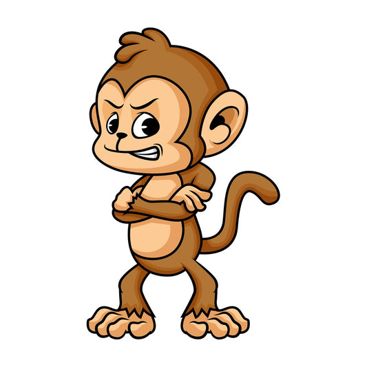 Annoyed monkey cartoon character. PNG - JPG and vector EPS (infinitely scalable).