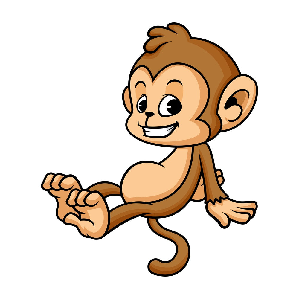 Monkey cartoon lying down. PNG - JPG and vector EPS (infinitely scalable).