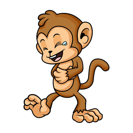 Monkey cartoon laughing hard. PNG - JPG and vector EPS (infinitely scalable).