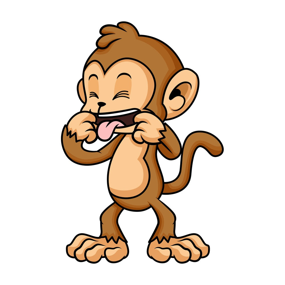Silly monkey cartoon character. PNG - JPG and vector EPS (infinitely scalable).