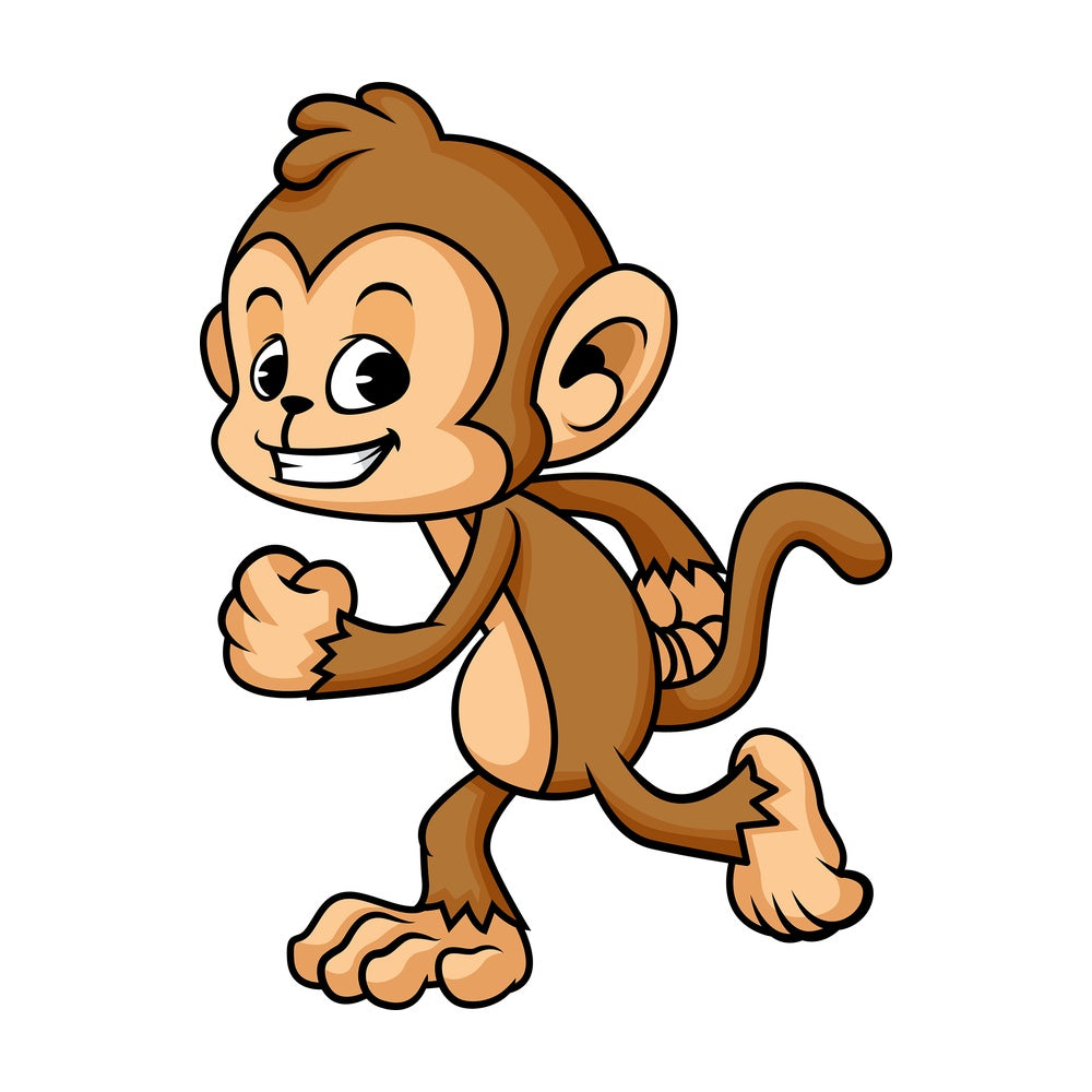 Monkey cartoon jogging. PNG - JPG and vector EPS (infinitely scalable)