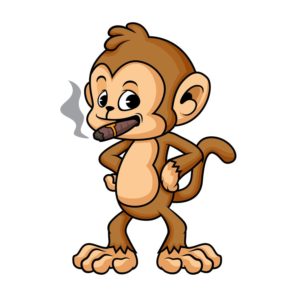 Monkey cartoon smoking cigar. PNG - JPG and vector EPS (infinitely scalable)