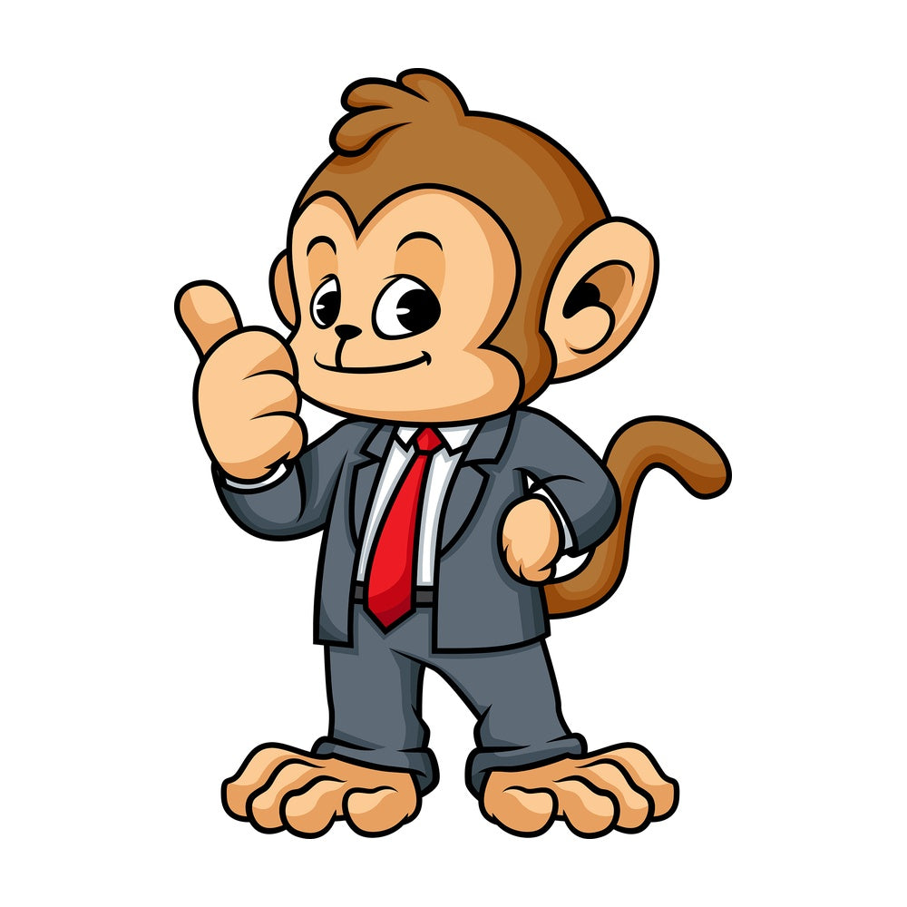 Monkey business cartoon. PNG - JPG and vector EPS (infinitely scalable).
