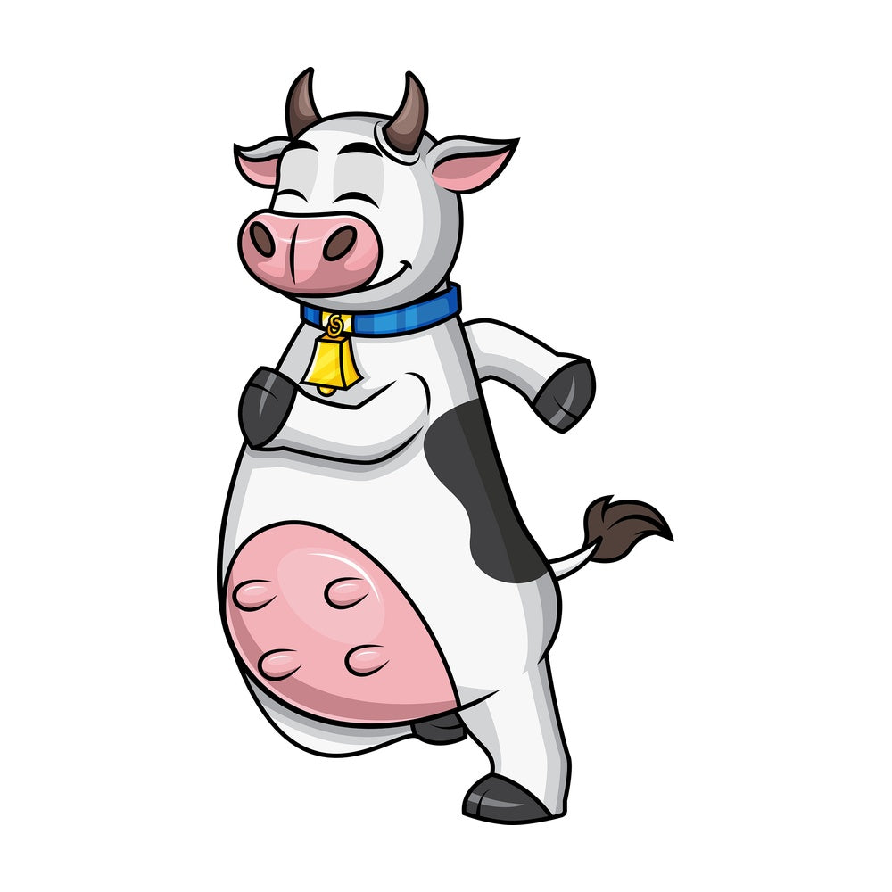 Cow mascot jogging. PNG - JPG and vector EPS file formats.