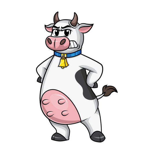 Angry cow mascot. PNG - JPG and vector EPS file formats.