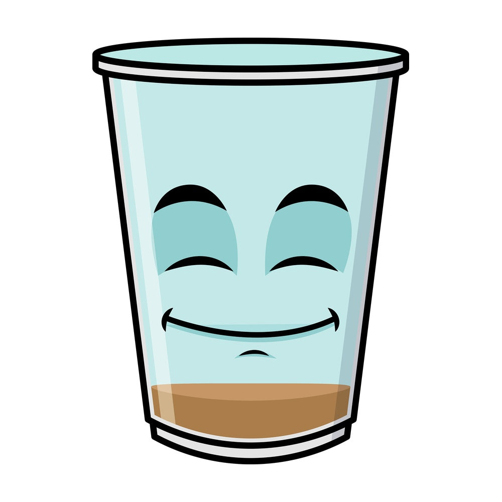 Empty iced coffee emoticon. PNG - JPG and vector EPS file formats (infinitely scalable). Image isolated on transparent background.