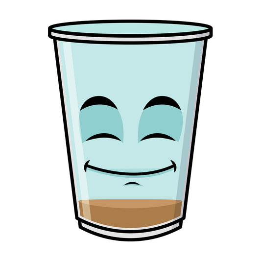 Empty iced coffee emoticon. PNG - JPG and vector EPS file formats (infinitely scalable). Image isolated on transparent background.
