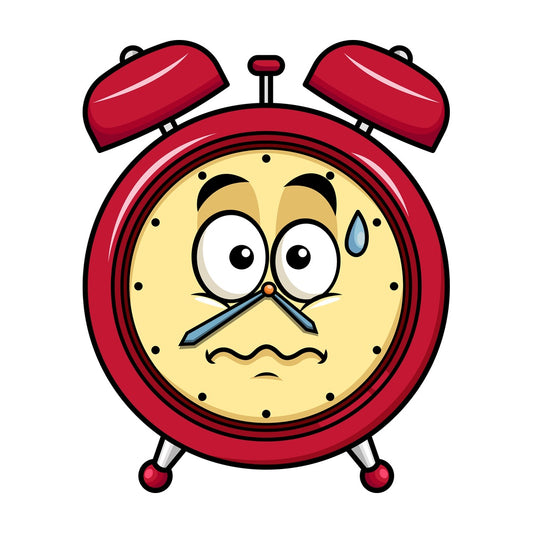 Nervous alarm clock emoticon. PNG - JPG and vector EPS file formats (infinitely scalable). Image isolated on transparent background.