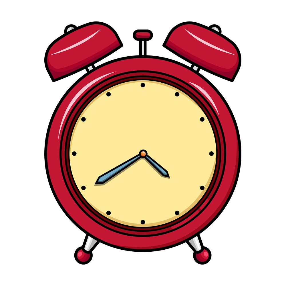 Red vintage alarm clock icon. PNG - JPG and vector EPS file formats (infinitely scalable). Images isolated on transparent background.